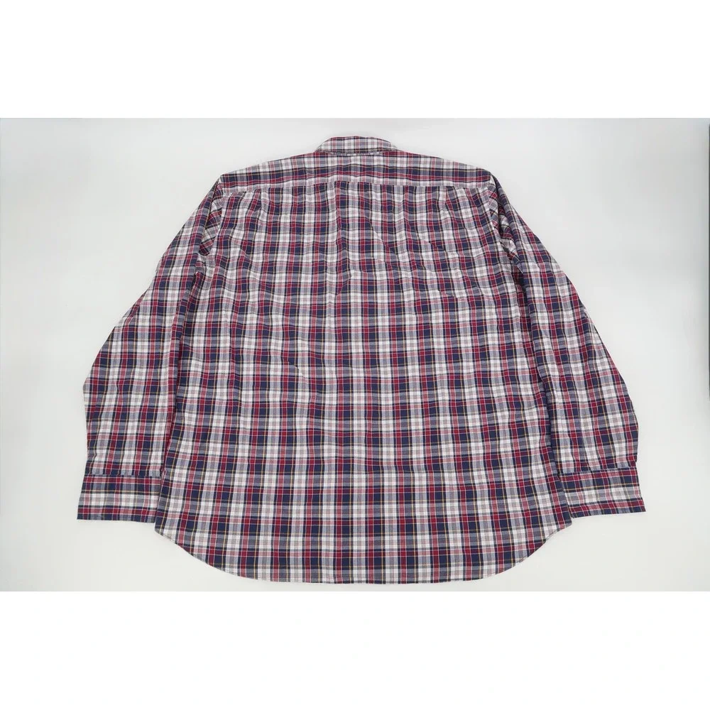 J.Crew Button Down Shirt Mens XXL Navy Red Plaid Flex Washed Classic BP969 NEW